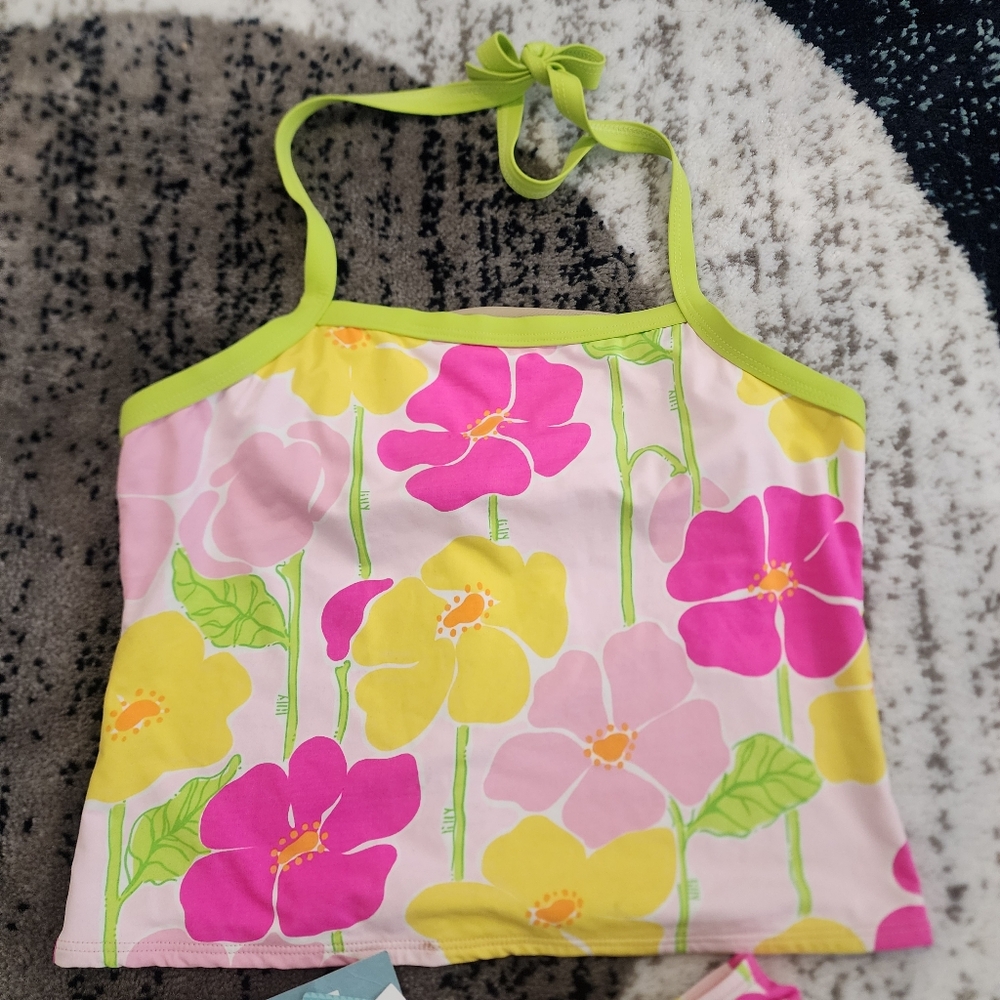 Lilly Pulitzer Women's Floral Halter Neck Two Piece Swimsuit Bathing Suit Size 8 - Picture 3 of 13